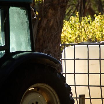 Artwork thumbnail, Magpie Springs Tractor Sunset Glow – Adelaide Hills Vineyard Farm Art Print by MagpieSprings