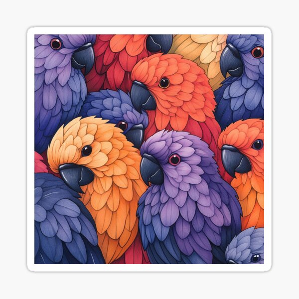 Item preview, Everybirdy Parrots Pattern 7 2025 designed and sold by GrinGalore.