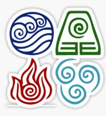 Avatar Four Elements Square Sticker
