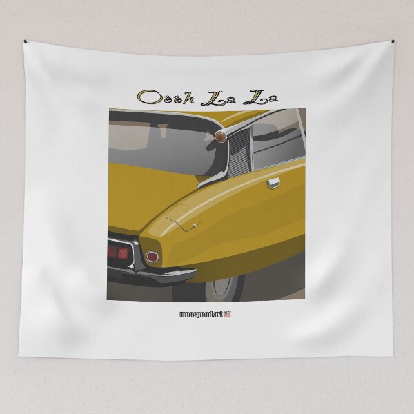Item preview, Ooh La La Elegant French Classic Retro Car Andre DS ID Flying Saucer Déesse Goddess Jaune Yellow designed and sold by Steve Kidd Art.