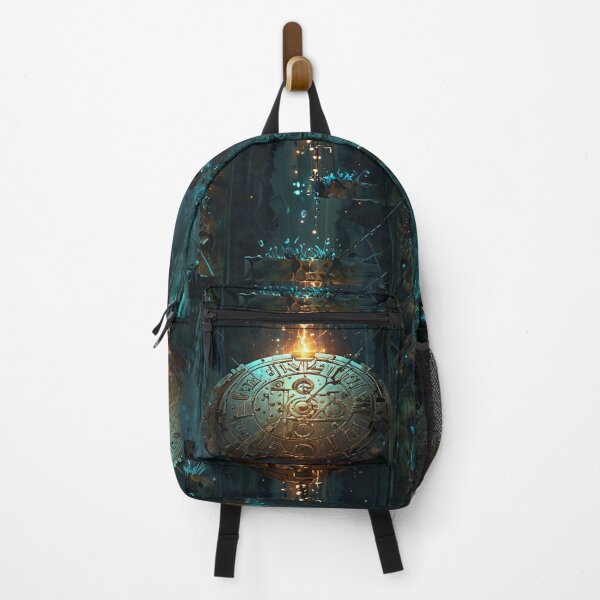 Item preview, Mysterious Ancient Structure Illuminated by Glowing Blue and Golden Lights designed and sold by CoolPixels.