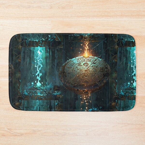 Item preview, Mysterious Ancient Structure Illuminated by Glowing Blue and Golden Lights designed and sold by CoolPixels.