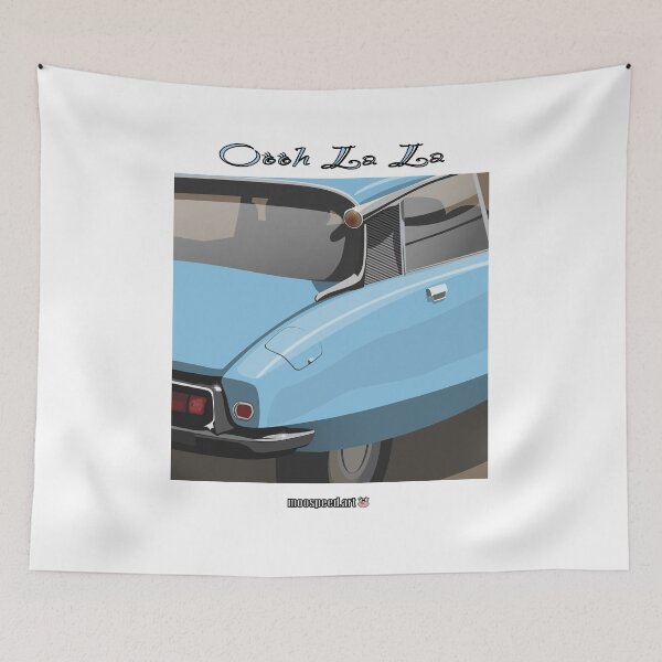 Item preview, Ooh La La Elegant French Classic Retro Car Andre DS ID Flying Saucer Déesse Goddess Bleu Ciel Sky Blue designed and sold by Steve Kidd Art.