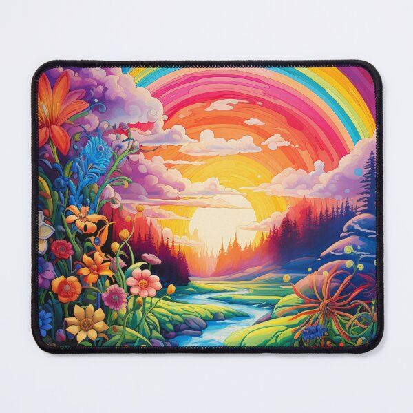 Item preview, Groovy Psychedelic Floral Sunny Rainbow Colorful Illustration Art designed and sold by GrinGalore.