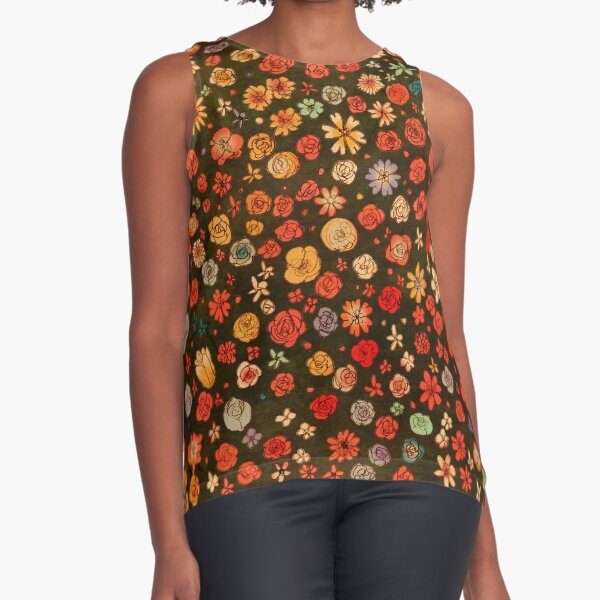 Flowers Sleeveless Top
