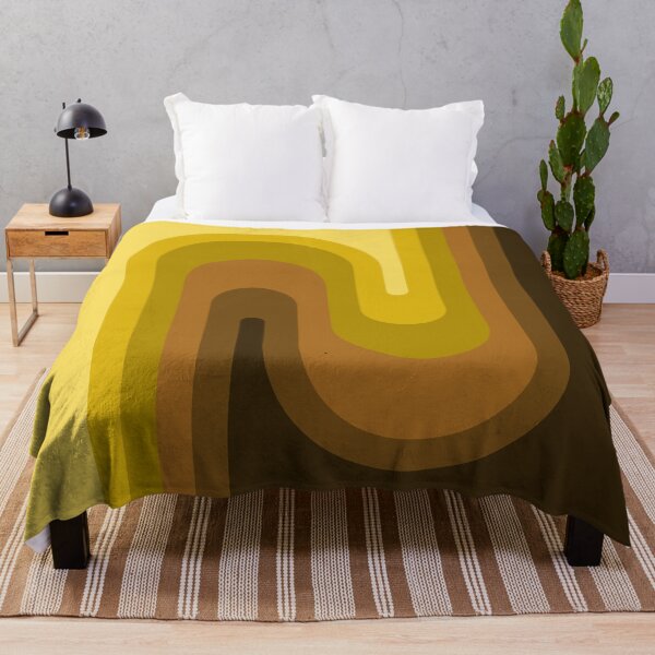 Item preview, Midcentury Modern Geometric Arch Rainbow Abstract 10 in Dark Leather Brown and Gold designed and sold by nineFlorals.
