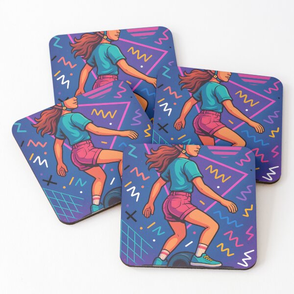 Item preview, Girl on Onewheel – 90s Geometric Vibes designed and sold by Boombox Theory.