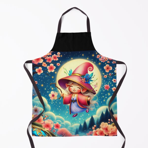 Item preview, Sakura spell - cute fairy girl creating magic spell to bloom Sakura cherry trees in Spring digital illustration designed and sold by EvaAngel.