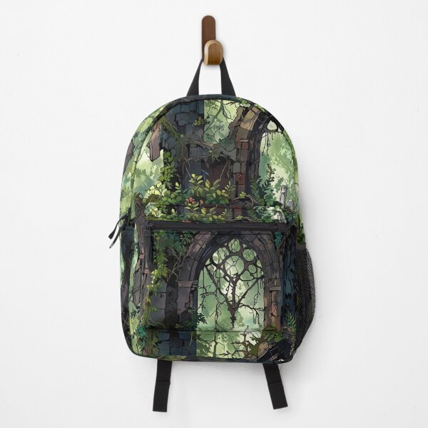 Item preview, Overgrown ruins with broken stained glass, wild vines designed and sold by CoolPixels.