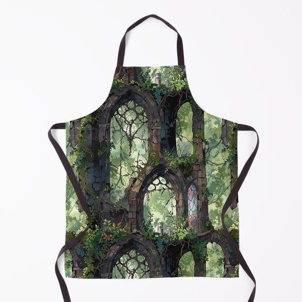 Item preview, Overgrown ruins with broken stained glass, wild vines designed and sold by CoolPixels.
