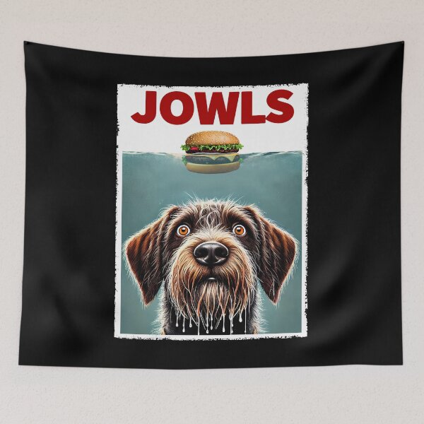 Item preview, Funny Wirehaired Pointing Griffon and Hamburger Parody Jowls Dog Lover designed and sold by Kimberley King Art  King Art.