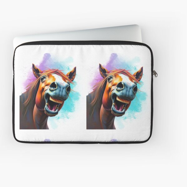 Aperçu de l'œuvre Cheval qui rit - Rire dans le pâturage créée et vendue par FriendlyAnimals.