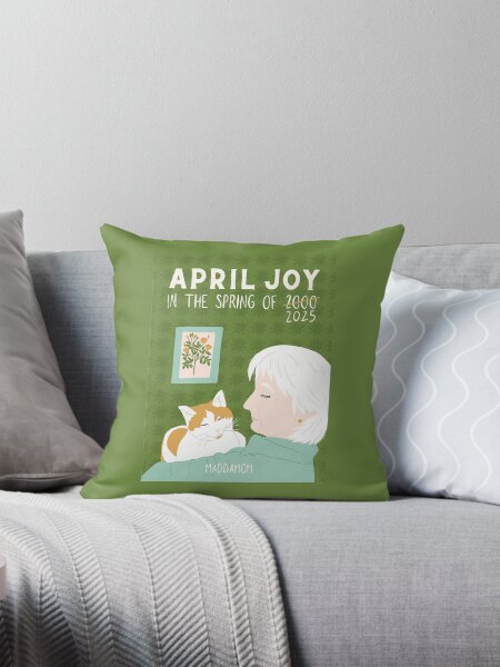 Item preview, April Joy - Wholesome Spring Illustration with Grandma and Cat Companion designed and sold by MaddaMom.