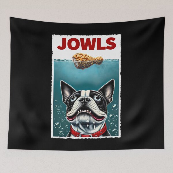 Item preview, Funny Boston Terrier and Fried Chicken Parody Jowls Dog Lover designed and sold by Kimberley King Art  King Art.