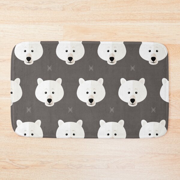 Item preview, Polar bear heads on grey designed and sold by reneesillus.