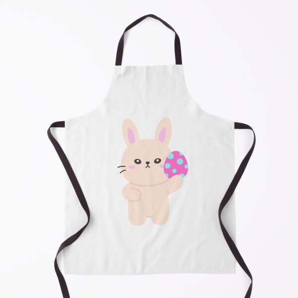 Item preview, Minimalist Cute Bunny Holding Pink Easter Egg with Polka Dots designed and sold by BubiStudio.
