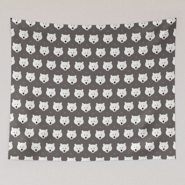 Item preview, Polar bear heads on grey designed and sold by reneesillus.