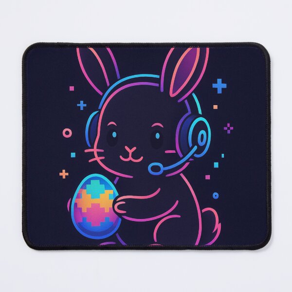 Item preview, Easter Bunny with Headset – Retro Pixel Art Design designed and sold by Attystic.