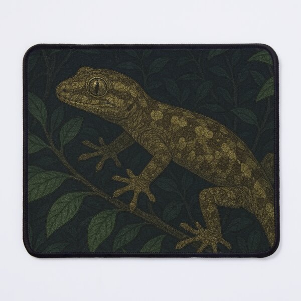 Item preview, New Zealand Forest Gecko at Night – Native Gecko in Shrub designed and sold by NocturnalNook.