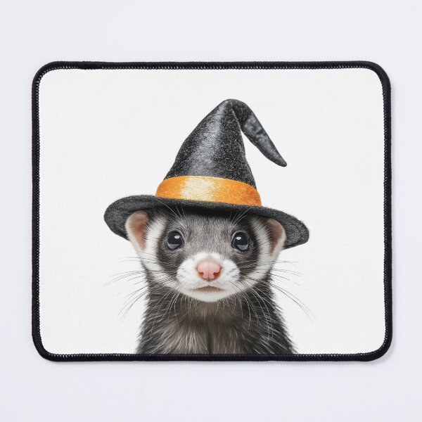 Item preview, Ferret Wearing Halloween Witch Hat designed and sold by LazyOwlStore.