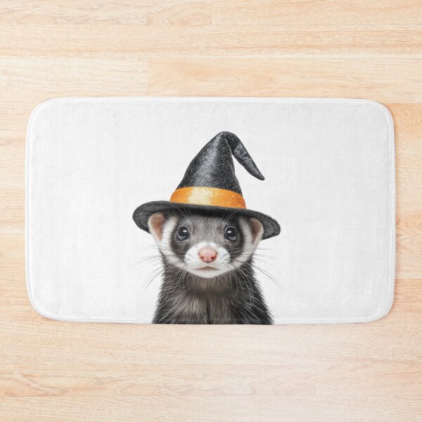 Item preview, Ferret Wearing Halloween Witch Hat designed and sold by LazyOwlStore.