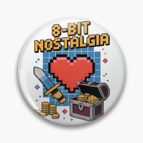 Artikelvorschau, 8-Bit Nostalgie Retro Pixel Art Gamer Schatz Herz Schwert Design entworfen und verkauft von pixelpopplanet.