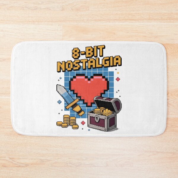 Item preview, 8-Bit Nostalgia Retro Pixel Art Gamer Treasure Heart Sword Design designed and sold by pixelpopplanet.