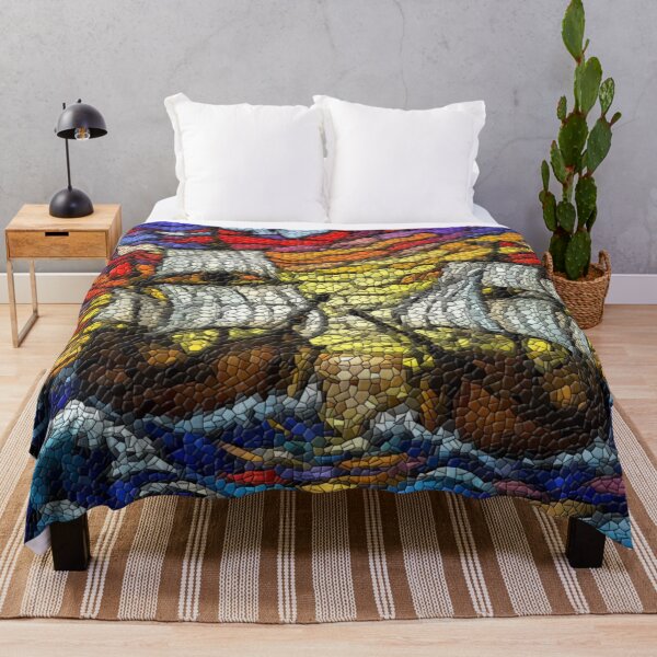 Item preview, Clash at Sea – Medieval Naval Battle in Stained Glass designed and sold by LuxuryApparels.