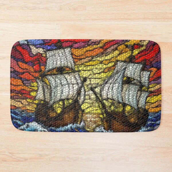 Item preview, Clash at Sea – Medieval Naval Battle in Stained Glass designed and sold by LuxuryApparels.