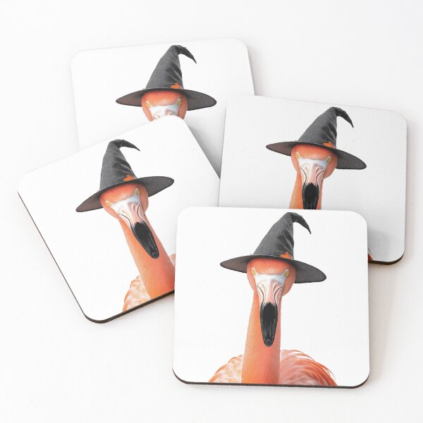 Item preview, Flamingo Wearing Halloween Witch Hat designed and sold by LazyOwlStore.