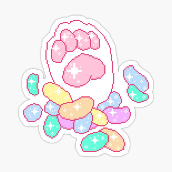 Item preview, Kawaii Cat Paw with Jelly Beans designed and sold by Pixel0cean.