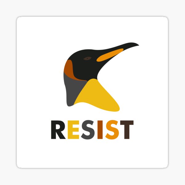 Vista previa del artículo con la obra «¡Aletas arriba! Divertido diseño de pingüino para protestar: Resistencia a los aranceles, sátira política, adorable animal activista.», diseñado y vendido por artworkathome.
