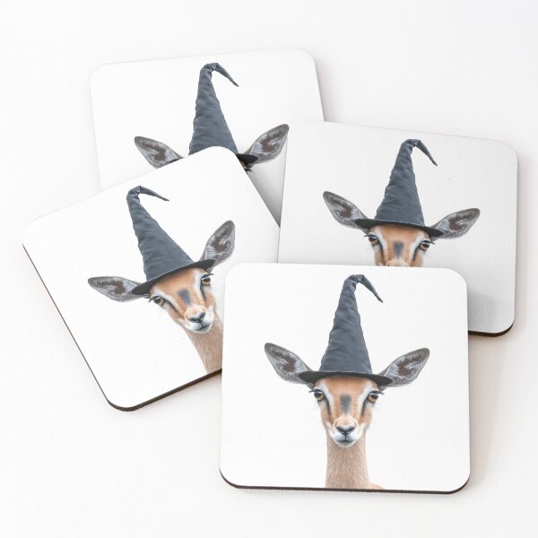 Item preview, Gazelle Wearing Halloween Witch Hat designed and sold by LazyOwlStore.