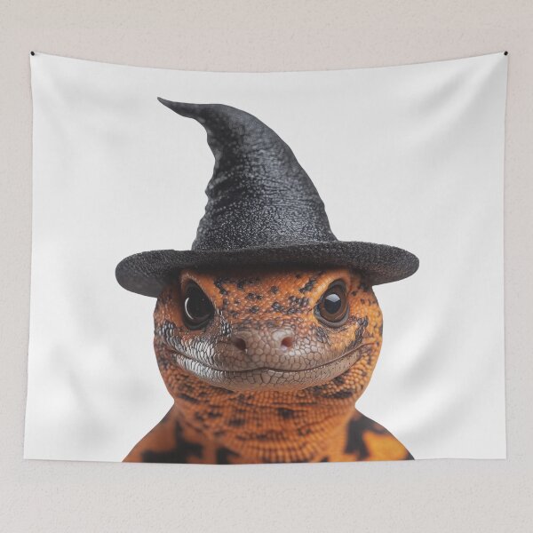 Item preview, Gila Monster Wearing Halloween Witch Hat designed and sold by LazyOwlStore.