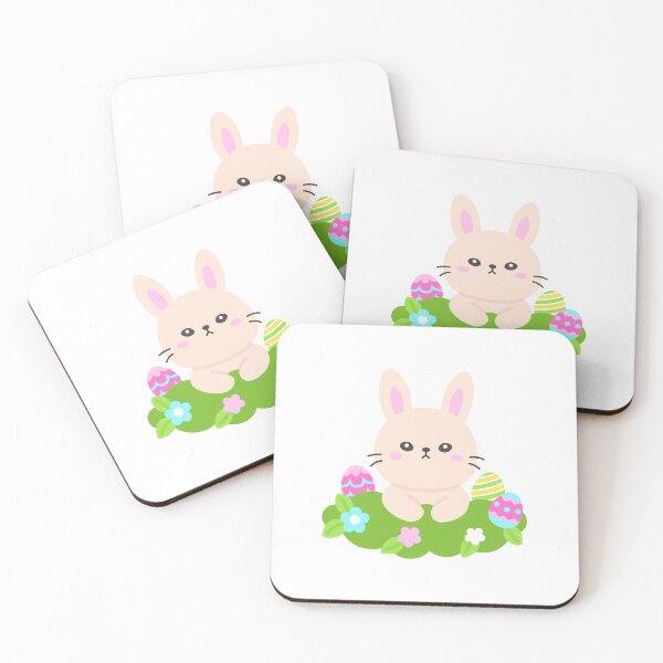 Item preview, Cute Easter Bunny Popping Out of Grass with Colorful Eggs and Spring Flowers – Fun Holiday Sticker designed and sold by BubiStudio.