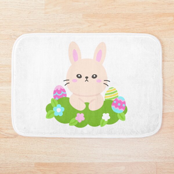 Item preview, Cute Easter Bunny Popping Out of Grass with Colorful Eggs and Spring Flowers – Fun Holiday Sticker designed and sold by BubiStudio.