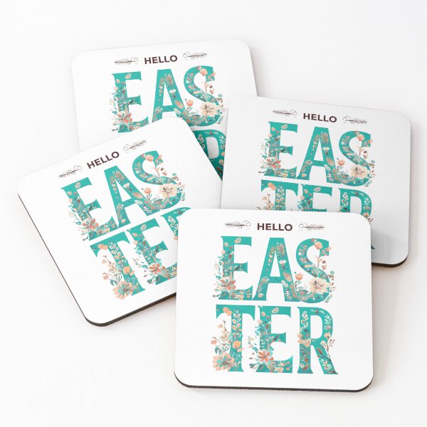 Item preview, Floral Hello Easter Typography Design, Spring Holiday Art Print, Sticker & Greeting Card designed and sold by FTSstyles.