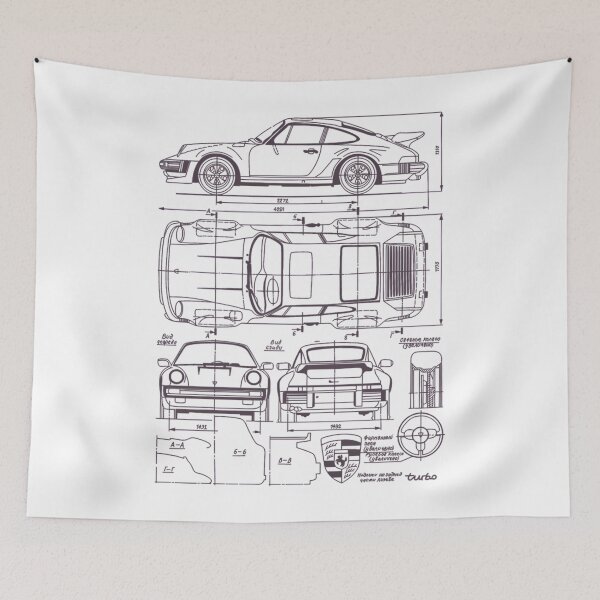 Item preview, 911 930 Blueprint Turbo Classic Vintage designed and sold by JustPOD.