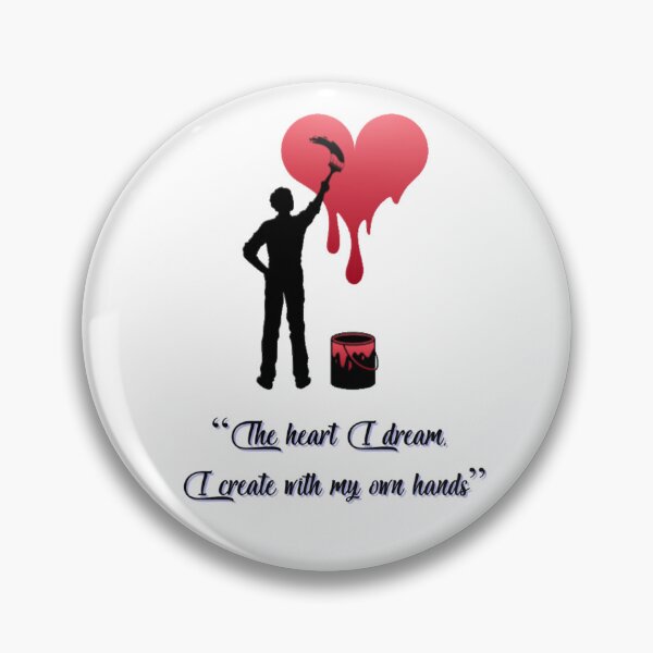 Item preview, Man Painting Red Heart with Uplifting Quote designed and sold by FS-arts.