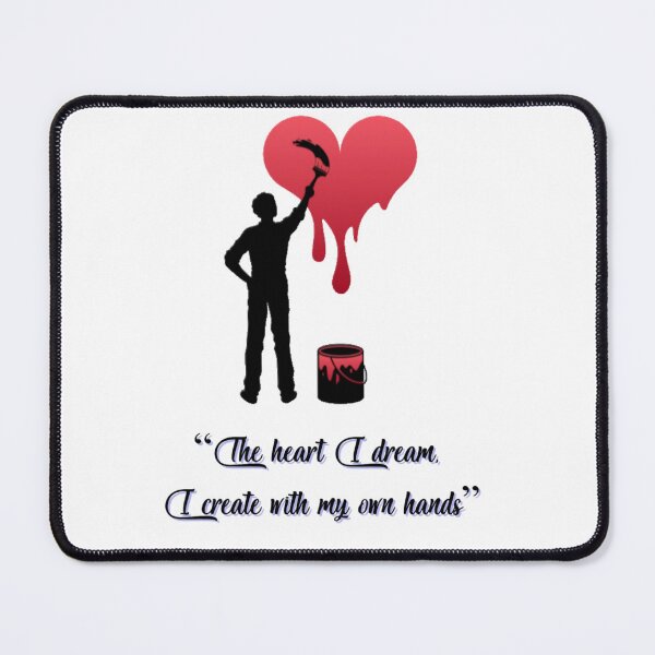 Item preview, Man Painting Red Heart with Uplifting Quote designed and sold by FS-arts.