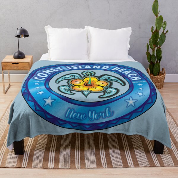 Item preview, Coney Island Beach NY sea turtle hibiscus designed and sold by studioss76.