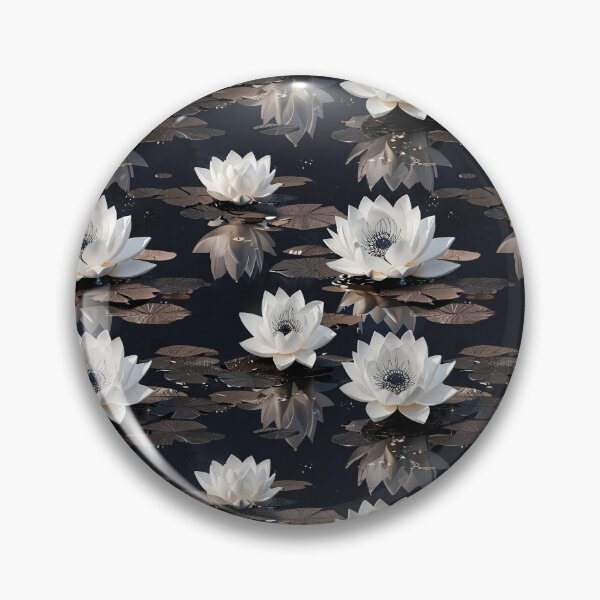 Item preview, Elegant White Lotus Flowers Reflecting on a Dark Tranquil Water Surface designed and sold by CoolPixels.