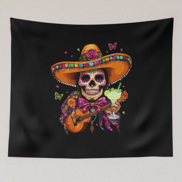 Item preview, Cinco De Mayo Mexican Guitar Calavera Sombrero Coquette Bow designed and sold by facegm.