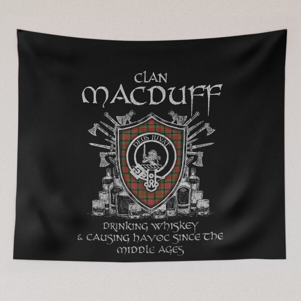Artikelvorschau, Clan MacDuff trinkt Whisky und verursacht Chaos Erbe Wappen Tartan Plaid entworfen und verkauft von Clan1093.