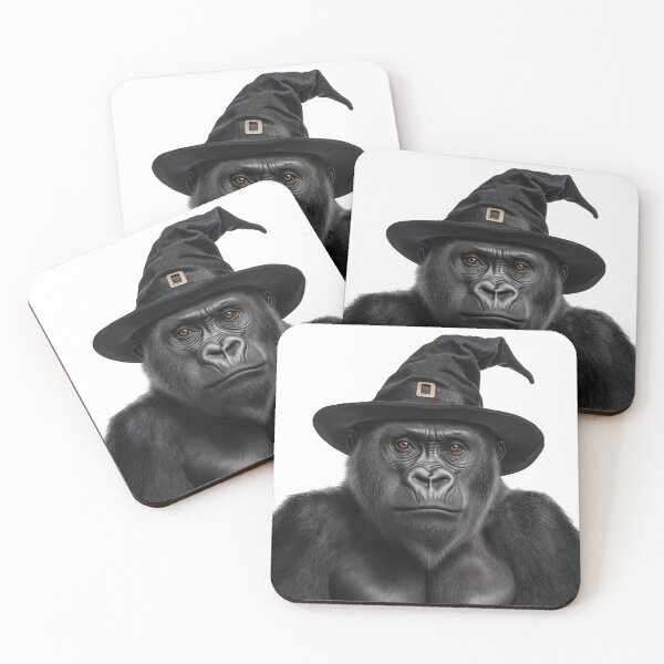 Item preview, Gorilla Wearing Halloween Witch Hat designed and sold by LazyOwlStore.