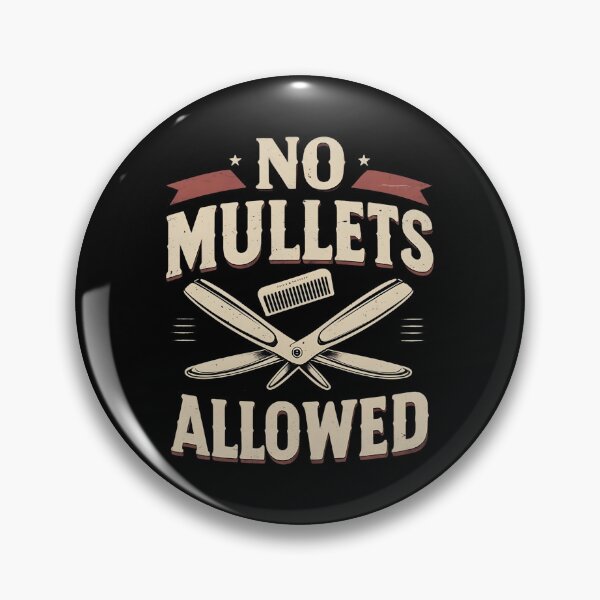 Item preview, No Mullets Allowed Barber Joke designed and sold by DomTeesHaven.
