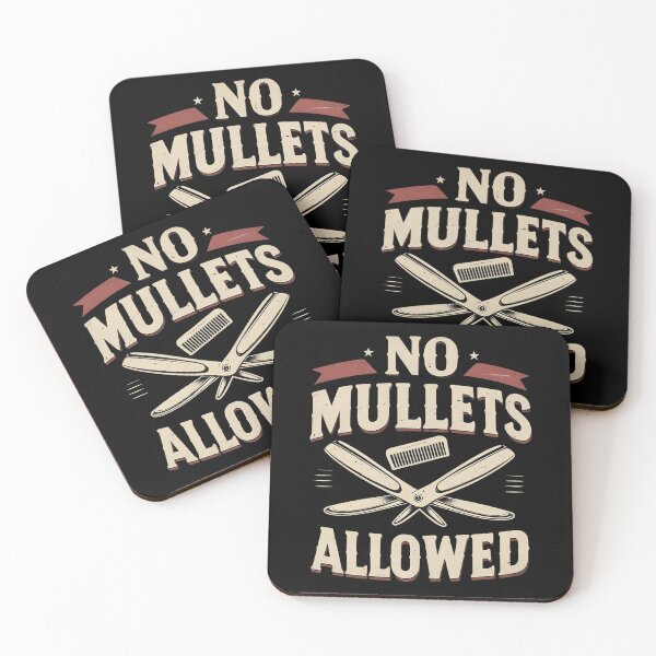 Item preview, No Mullets Allowed Barber Joke designed and sold by DomTeesHaven.