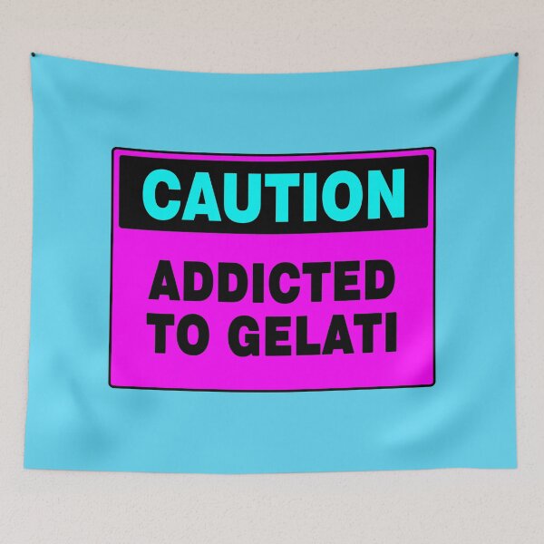 Item preview, Caution Sign: Addicted To Gelati, Pink Sign, Sweet Treat, Icecream  designed and sold by AASparksDesigns.