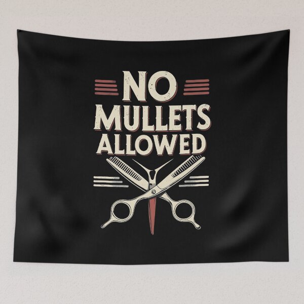 Item preview, No Mullets Allowed Barber Joke designed and sold by DomTeesHaven.