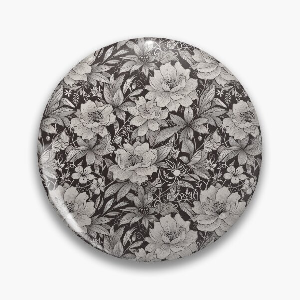 Item preview, Intricate Monochrome Floral Pattern with Vintage Botanical Elements designed and sold by CoolPixels.